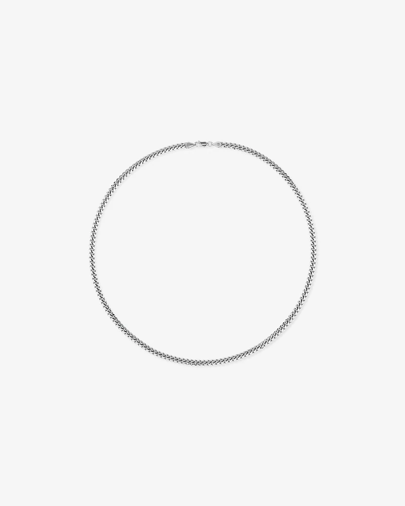 55cm (22") 5.35mm Width Miami Curb Chain Necklace in Sterling Silver