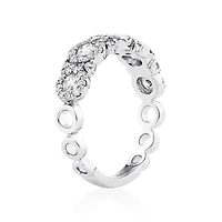 Bague à bulles en or blanc 10 K avec diamants totalisant 1 ct