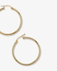 25mm Round Hoop Earrings 10kt Yellow Gold