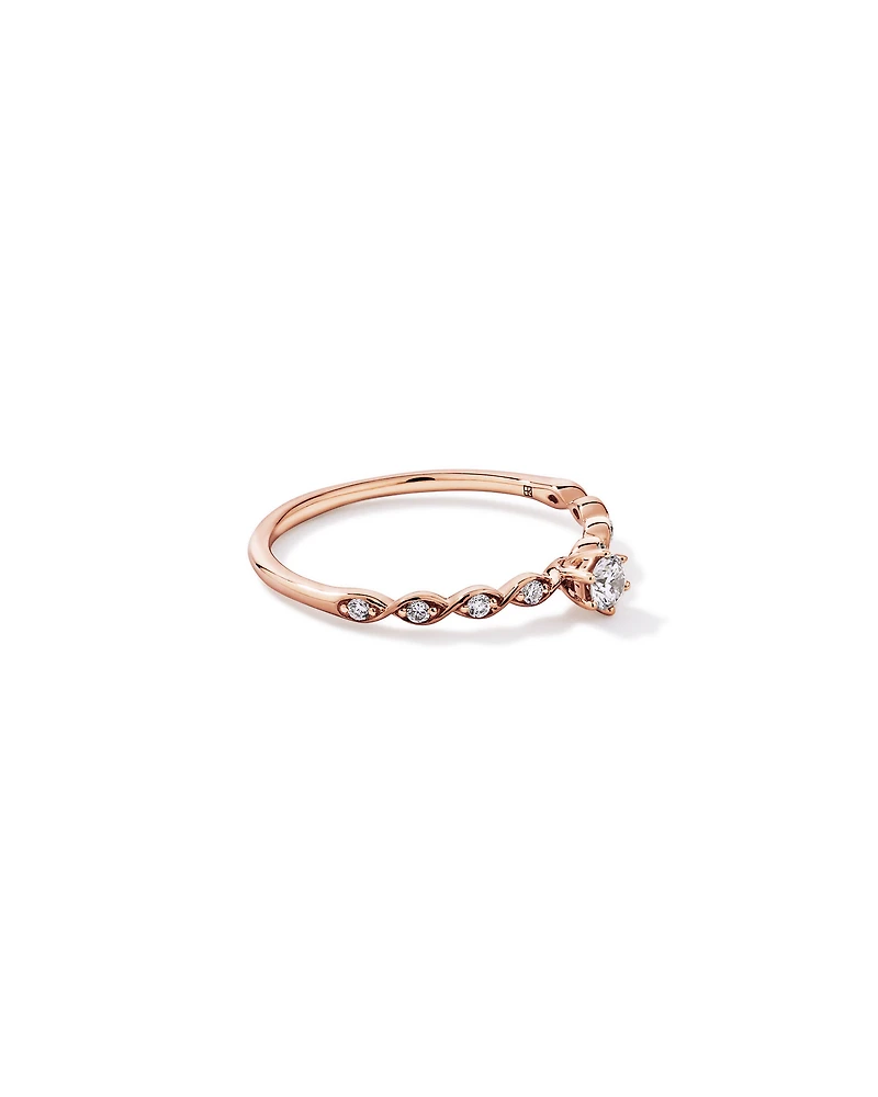 0.17TW Round Brilliant Laboratory-Grown Diamond Promise Ring 10kt Rose Gold