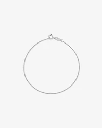 21cm (17") 1.05mm Width Solid Diamond Cut Curb Bracelet in 10kt White Gold