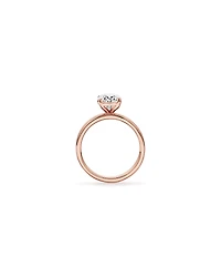 Bague solitaire en or rose 14 carats sertie d'un diamant ovale de 2,00 cultivé laboratoire