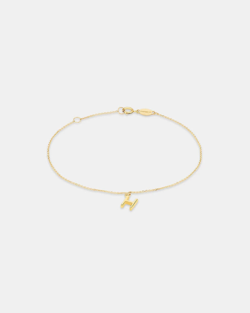 19cm (7.5") H Initial Bracelet in 10kt Yellow Gold