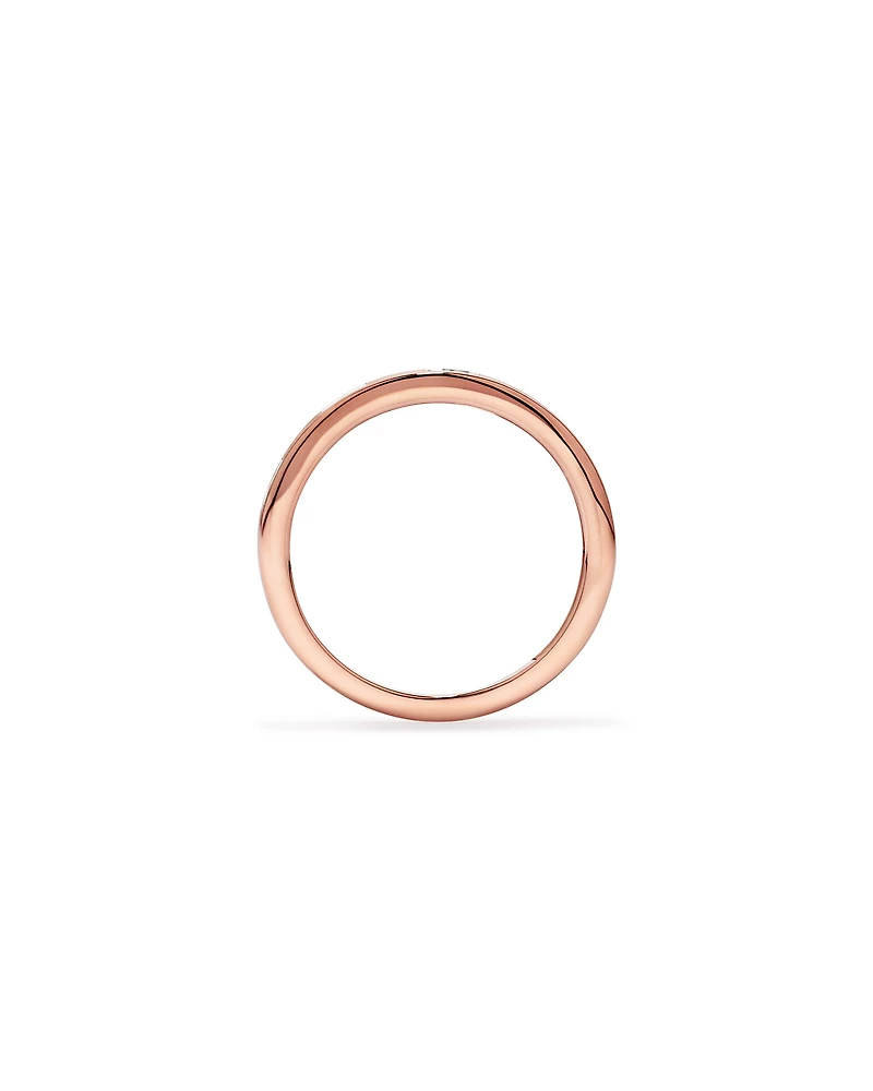 Alliance en or rose 14 carats sertie de diamants laboratoire taille baguette (0,22 carat au total)