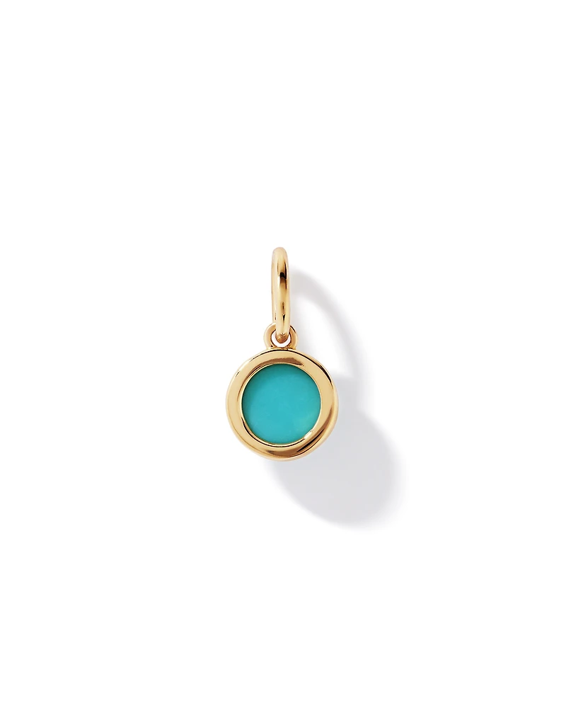 Pendentif rond turquoise en vermeil 18kt