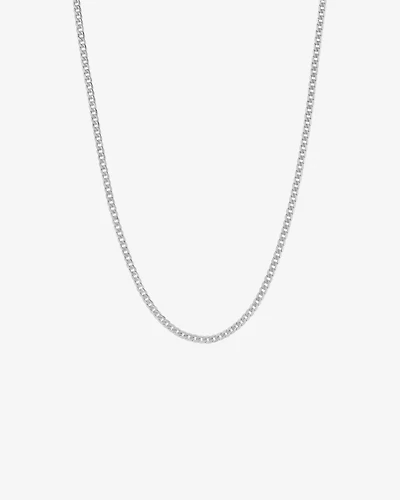 45cm (22") 4.5mm-5mm Width Curb Chain in 10kt White Gold