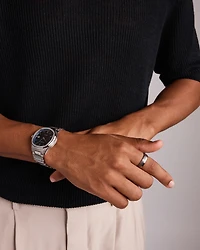 Men's 0.60 Carat TW Diamond Quartz Stainless Steel Watch with Blue Dial