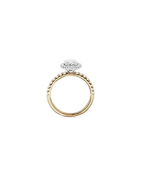 Bague de fiançailles ovale TW de 1,78 carat en or jaune et blanc 14 carats