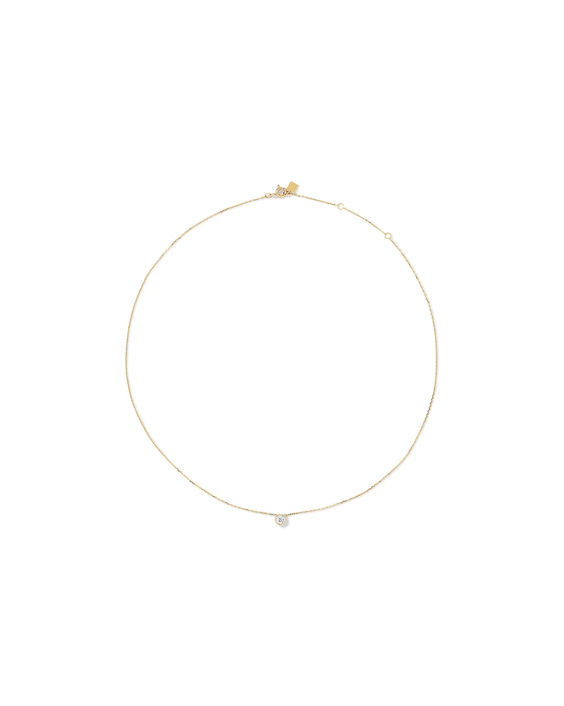 Pendentif rond TW à lunette brillante de 0,25 carat en or jaune 18 carats