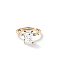 Bague solitaire en or jaune 18 carats avec diamant taille radiant de 3,10 carats (poids total)