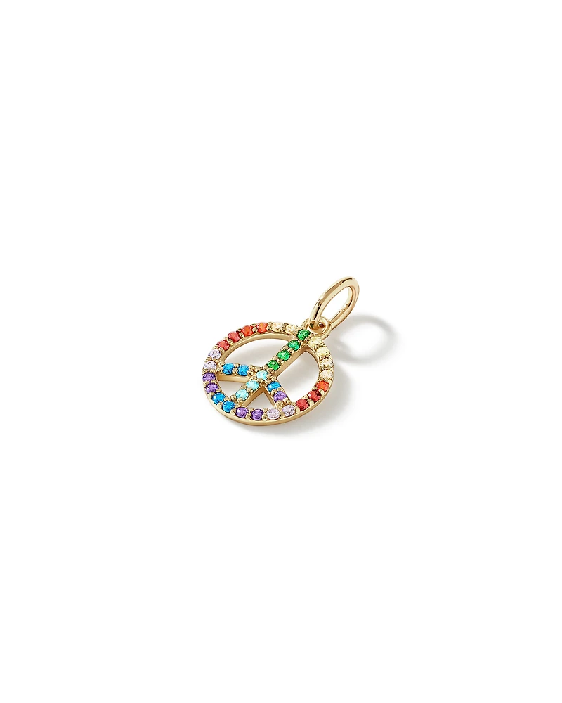 Peace Pendant in 18Kt Vermeil with Cubic Zirconia