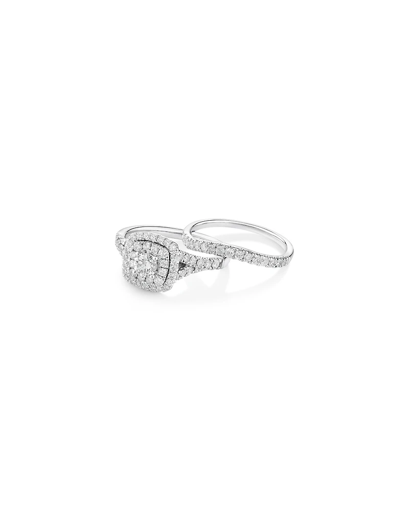 Bridal Set with 1.18 Carat TW of Diamonds in 14kt White Gold
