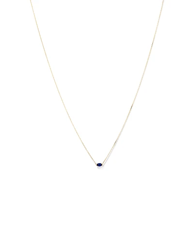 East West Marquise-Cut Created Sapphire Necklace in 10kt Yellow Gold