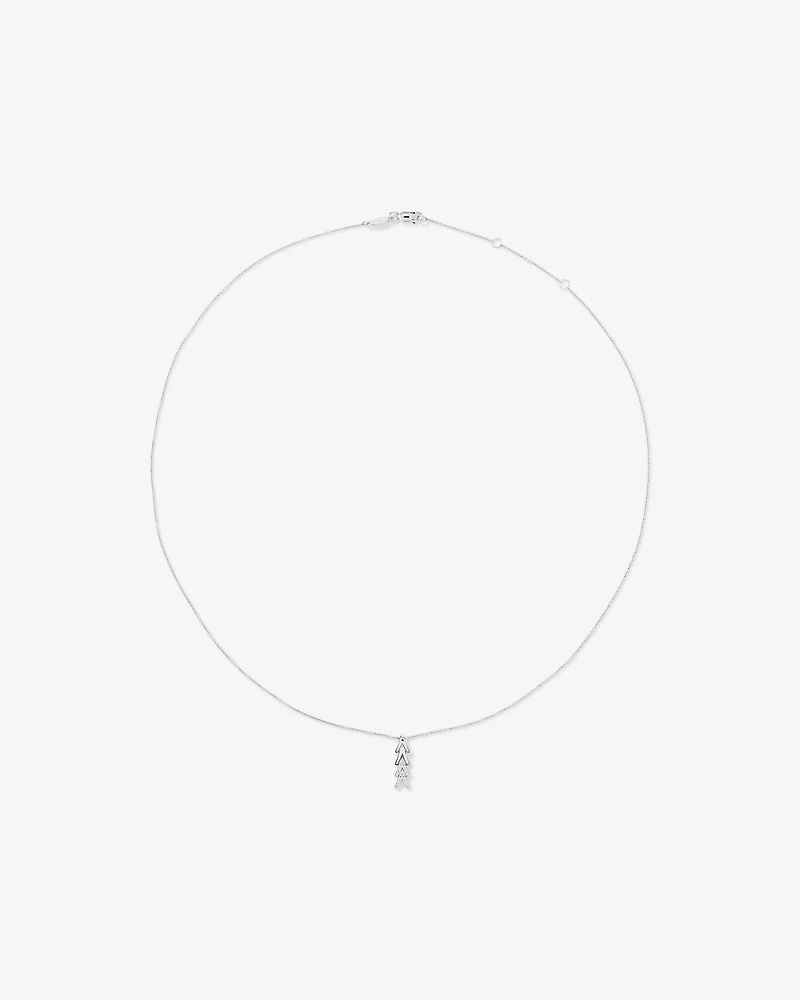 Collier Pendentif Chevrons en Zircone Cubique en Argent Sterling