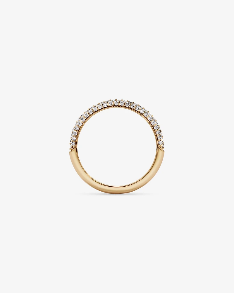 0.40TW Round Brilliant Pavé Diamond Wedding Band 14kt Yellow Gold