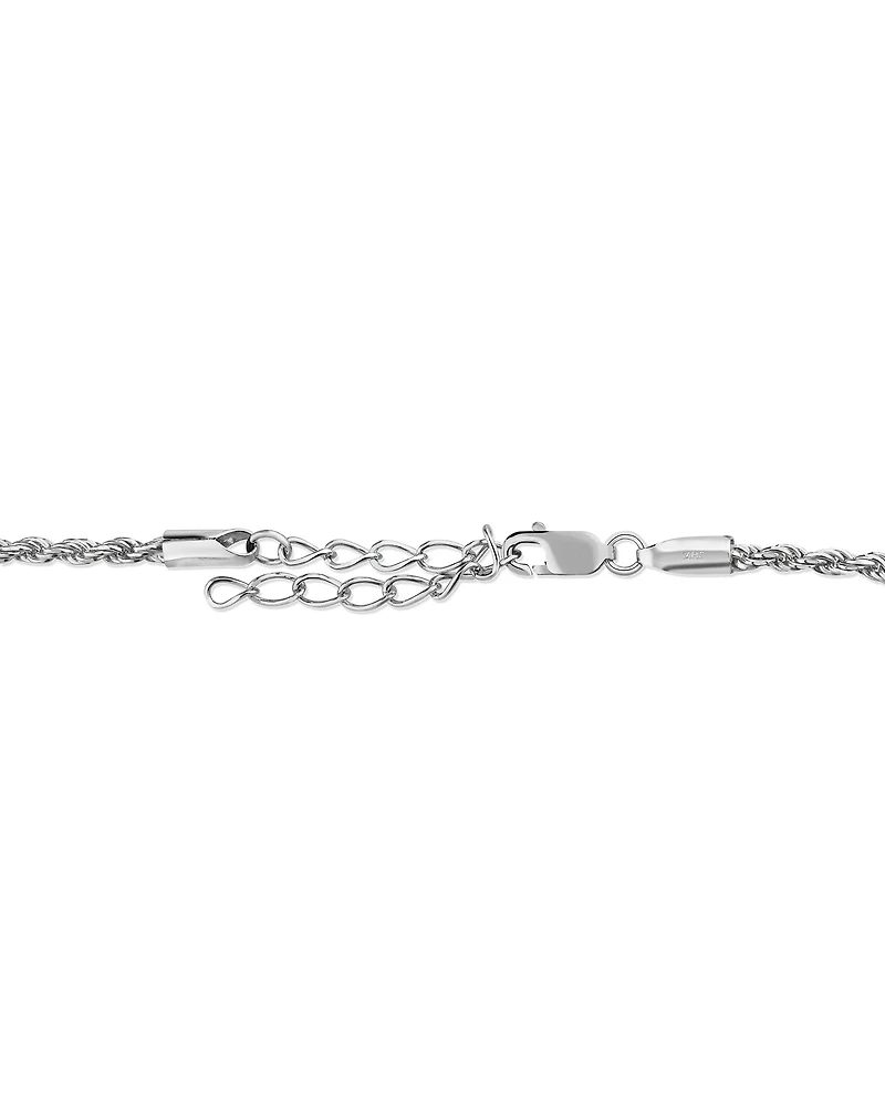 24cm (9.5") 2.5mm-3mm Width Rope Bracelet in Sterling Silver