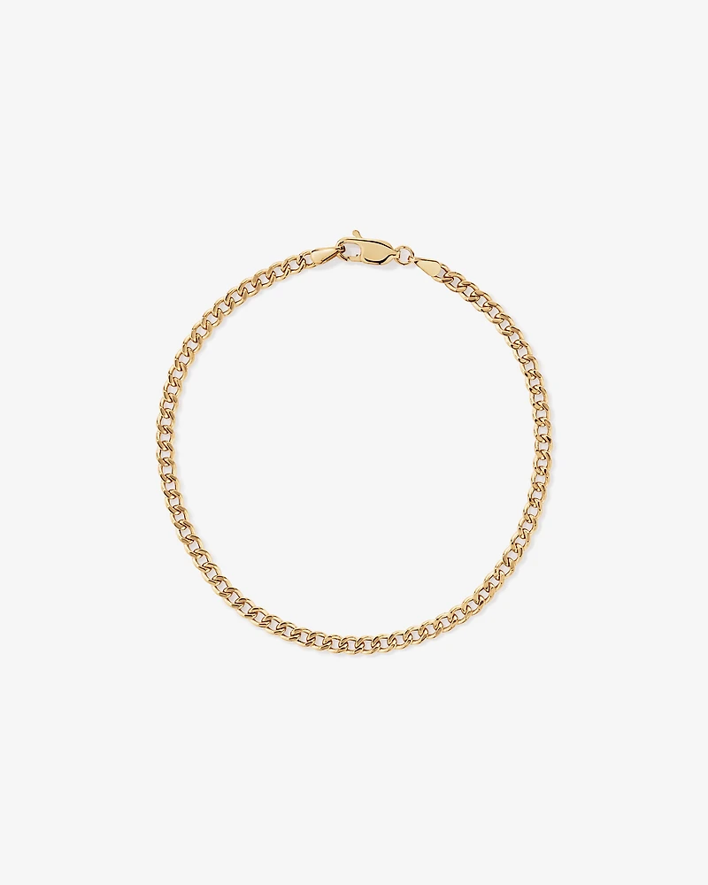 21cm (20") 2.95mm Width Semi Solid Diamond Cut Curb Bracelet in 10kt Yellow Gold