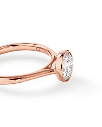 1.25 Carat TW Round Brilliant Laboratory-Grown Diamond Solitaire Bezel Set Engagement Ring in 14kt Rose Gold