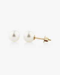 Stud Earrings with 7mm Round Cultured Freshwater Pearls in 10kt Yellow Gold