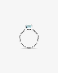 Ring with Aquamarine in 10kt White Gold