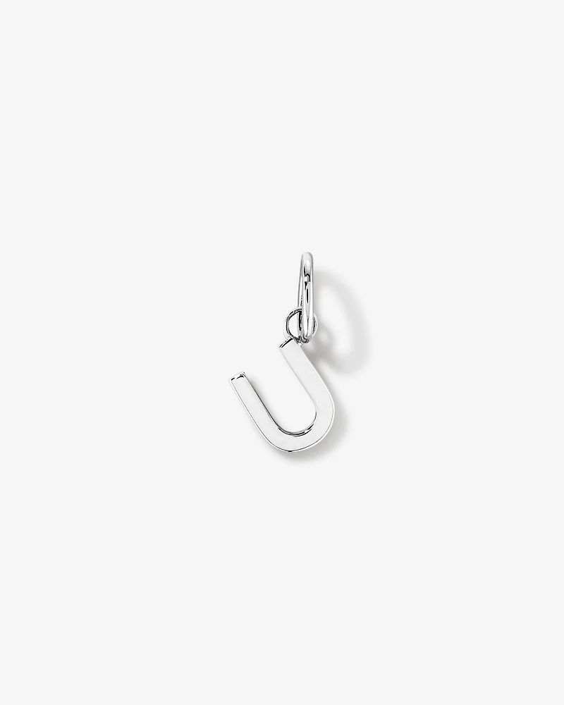 Letter U Initial Pendant in Sterling Silver