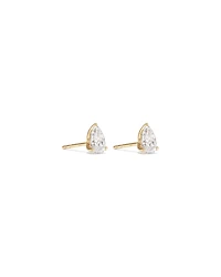 1.00 Carat TW Pear Cut Laboratory-Grown Diamond Solitaire Stud Earrings in 10kt Yellow Gold