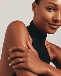 Bague de Fiançailles Solitaire en Diamant Rond Brillant 1,00 Carat TW en Or Blanc et Jaune 14 kt