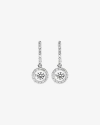 Lume Lab Round Huggie Earrings with 1.00 Carat TW of Laboratory-Grown Diamonds in 10kt White Gold