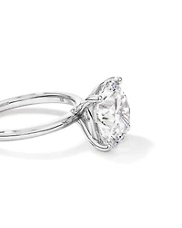 Bague de fiançailles solitaire en platine, sertie d'un diamant rond brillant 6,00 carats (poids total) synthèse