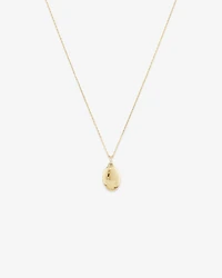 Médaillon ovale orné de diamants en or jaune 10kt