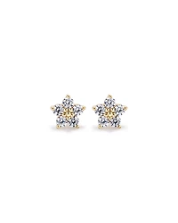 Flower Stud Earrings in 18kt Vermeil with Cubic Zirconia