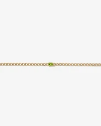 Peridot Curb Link Bracelet in 10kt Yellow Gold