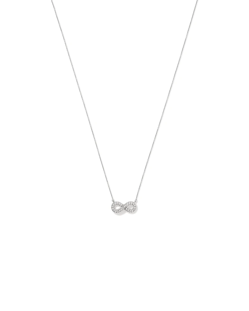Collier pendentif infini en forme de coussin en zircon cubique en argent sterling