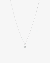 Round Brilliant Cubic Zirconia Halo Pendant Necklace in Sterling Silver