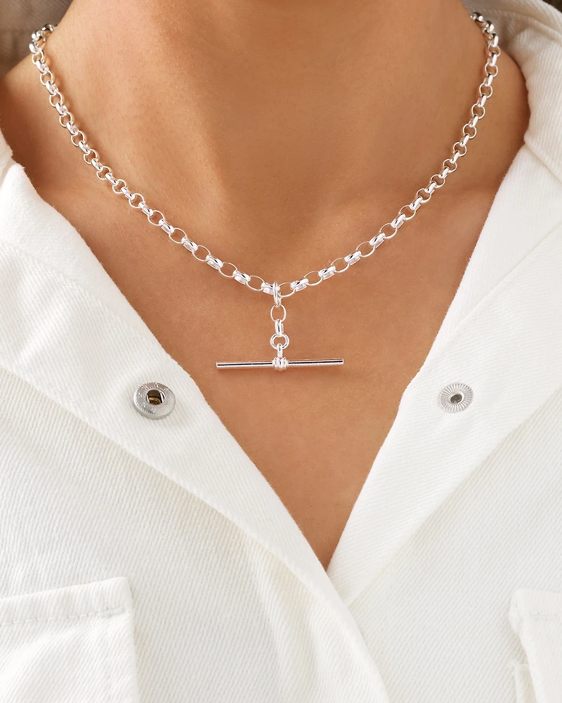 Chaîne belcher à breloque en argent sterling de 45 cm, 4,5 mm à 5 mm de largeur