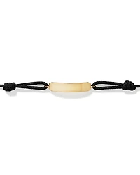 Engravable Black Cord ID Bracelet in 10kt Gold