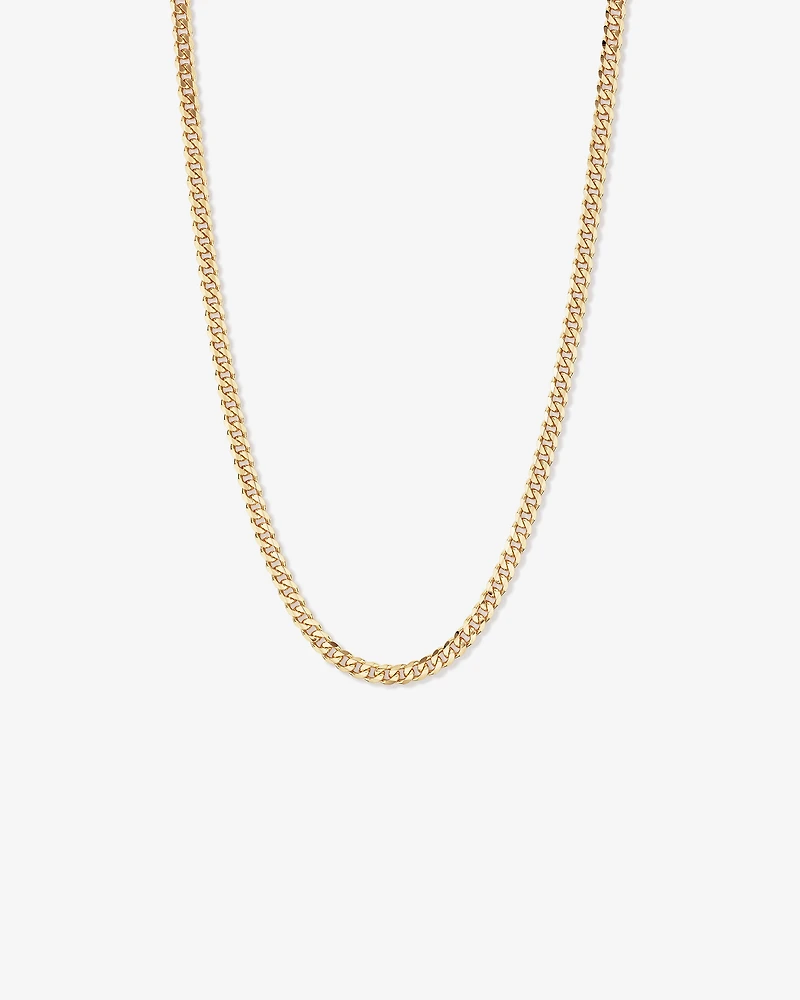 55cm (22") 6.3mm Width Solid Concave Bevelled Curb Chain in 10kt Yellow Gold