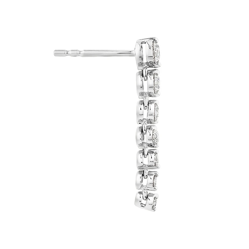 Drop Earrings with 1.00 Carat TW of Diamonds in 18kt White Gold