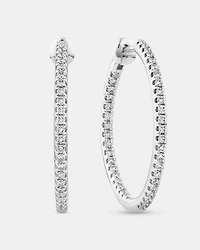 Hoop Earrings With 0.50 Carat TW Of Diamonds 10kt White Gold