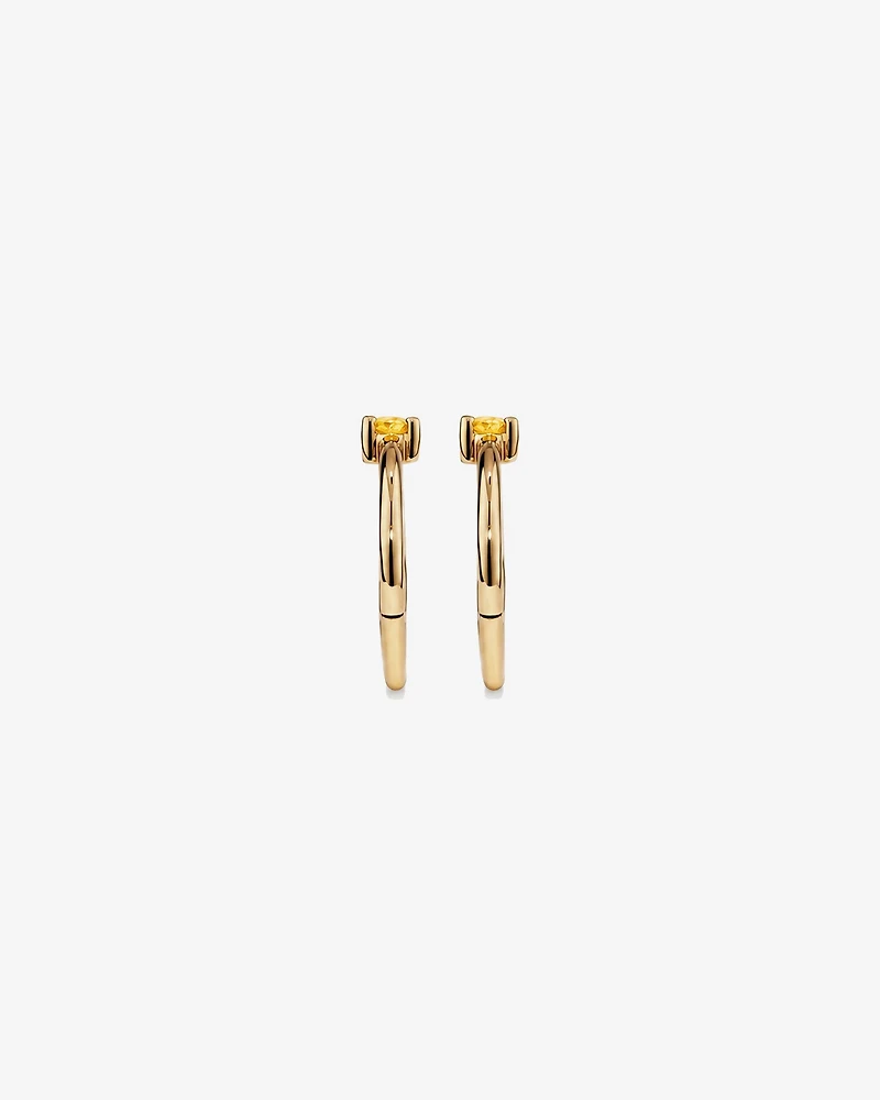 10mm Citrine Accent Sleepers in 10kt Yellow Gold