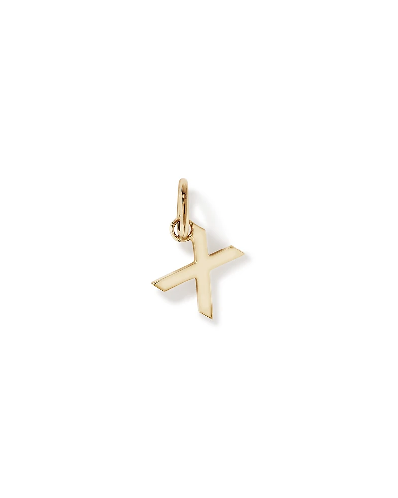 Pendentif initiale "X" en or jaune 10 carats