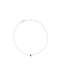 Collier ovale bleu en saphir en or jaune 10 carats