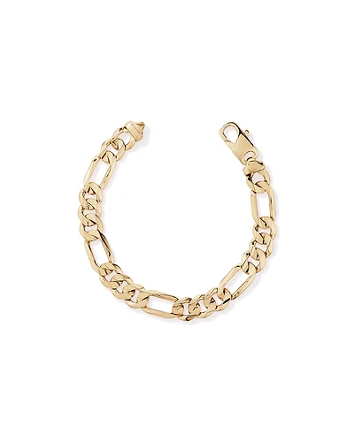 21cm (9") Figaro Chain Bracelet in 18kt Vermeil