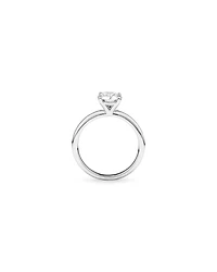 Bague de fiançailles solitaire en or blanc 14 carats avec diamant rond brillant laboratoire (poids total 1,25 carat)