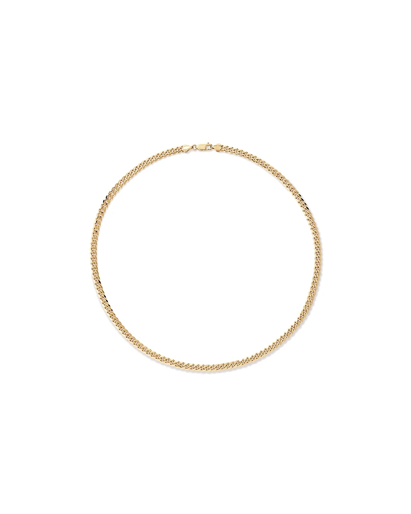 55cm (22") 5.1mm Width Solid Concave Bevelled Curb Chain in 10kt Yellow Gold