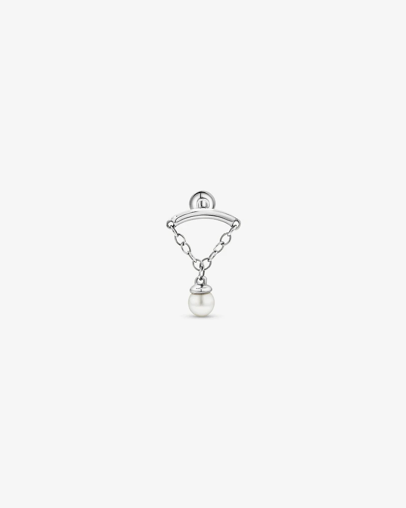 Cultured Freshwater Pearl Floating Single Helix in 10kt White Gold