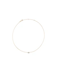 Marquise Cut White Created Sapphire Bezel Necklace in 10kt Yellow Gold