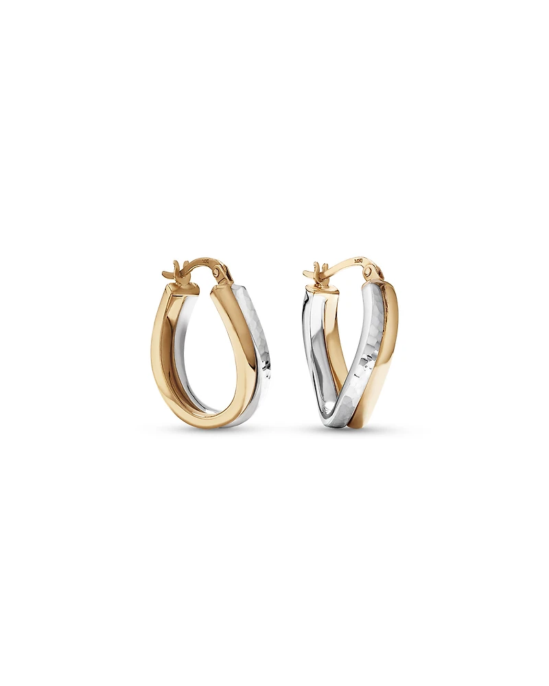 Hoop Earrings in 10kt Yellow & White Gold