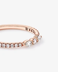 0.23TW Pear and Round Brilliant Diamond Wedding Ring 14kt Rose Gold