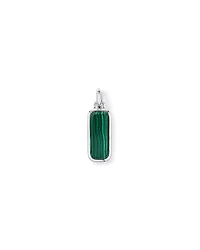 Malachite Oblong Pendant in Sterling Silver